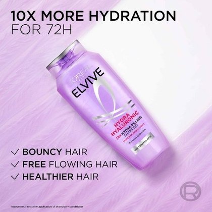 Elvive Hydra Hyaluronic Moisture Boosting Shampoo Key Benefits