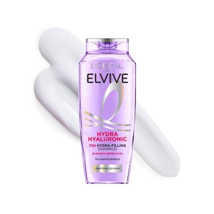 Elvive Hydra Hyaluronic Moisture Boosting Shampoo Packshot Swatch