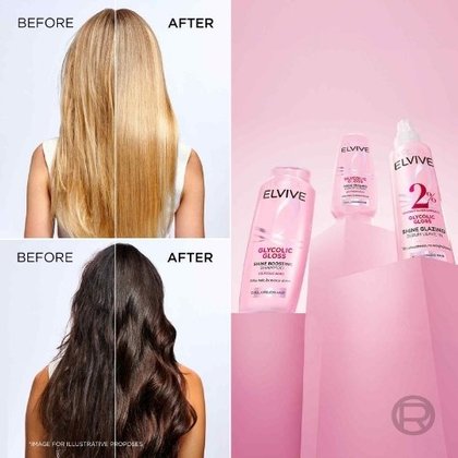 Elvive Glycolic Gloss Shine Sealing Bundle Eu Before After